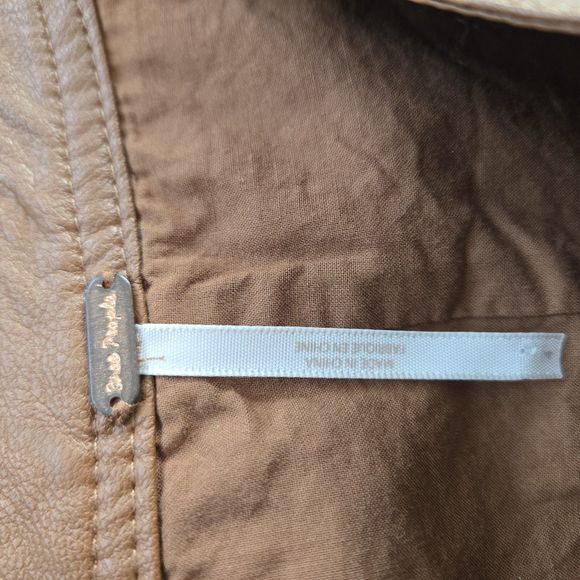 Free People Fake Out Faux Wrap Mini Skirt Walnut Color Size 4 Casual Preppy Chic - Picture 10 of 12